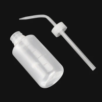 1pc 250/500ml Curved Mouth Tattoo Bottle Diffuser Clear Plastic Cleaning Squirt Squeeze Bottle With scale Tattoo Accessories