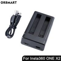 Battery Charger for Insta360 One X2 Dual Port Charging Cable 2 Slots for Insta 360 ONE X2 Panoramic Camera Accessories