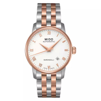 Mido Jam Tangan Pria MIDO Baroncelli II M8600.9.N6.1 Automatic White Dial Dual Tone Stainless Steel 