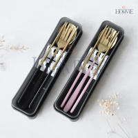 sendok garpu sumpit kore sujeo kombinasi gold stainless 304