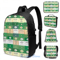 Funny Graphic print Agatha Christie USB Charge Backpack men School bags Women bag Travel laptop bag