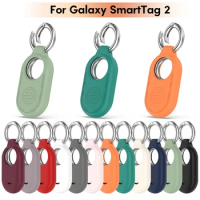 Silicone Case Protective Cover For Samsung Galaxy Smart Tag 2 Anti-Scratch Sleeve Housing Carrying Case With Keychain