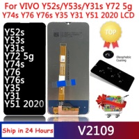 6.58”inch For Vivo Y52s LCD Y53s Y31s Y74s Y76 Y76s Y35 Y31 Y51 2020 Display Touch Screen Digitizer Assembly For Vivo Y72 5G LCD