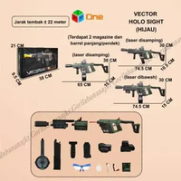 Mainan Tembakan water gel Vector submachine auto manual wgg Hijau