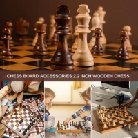 Wooden Checkers 2.2in King Figures 32PCS Chess Game Pawns Figurine Pieces Chess Pieces Only for Chess Board Game