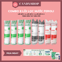 Combo 8 lõi lọc dùng cho máy RO 10 lít bao gồm lõi số 1= 4c, lõi số 2= 2c, lõi số 3= 2c tặng kèm tay