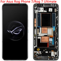 For Asus Rog Phone 7 LCD AMOLED Display Touch Screen With Frame 6.78" Asus Rog Phone 7 Ultimate Display LCD Parts
