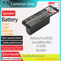 CameronSino Battery for BOSE Soundlink Mini 413295 fits BOSE 063404 Speaker Battery 2600mAh/19.24Wh 7.40V Li-ion Black