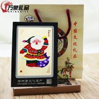 剪紙畫鏡框擺件彩色手工送老外圣誕禮品中國風西安紀念品掛畫裝飾