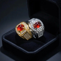 Cincin Batu Permata Merah delima asli