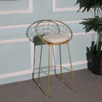 Iron bar stool modern minimalist Nordic stool gold high chair dining chair fashion creative home bar stool net red bar chair