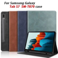 Tab S7 FE with Pencil Holder for Samsung Galaxy Tab S7 FE S7FE 5G 12.4 T730 T736B 2021 Case PU Leather TPU Shell Tablet Cover