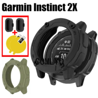For Garmin Instinct 2X Solar Sports Tactical Case Smart watch TPU Cover Soft Protective Bumper Screen Protector Dust Plug