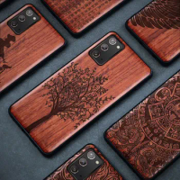 Case for Samsung Galaxy S23 Ultra S22 S21 Note 20 Ultra S20 FE bamboo wood carved for samsung galaxy s21 s22 s23 s24 ultra case