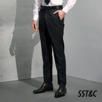 【SST&amp;C 最後65折】米蘭系列灰色條紋雙排扣修身西裝褲0212204002