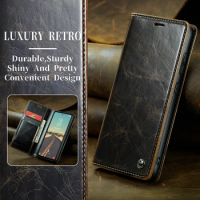 Luxury Retro Leather Flip Wallet Case For Samsung Galaxy S24 S23 S22 Plus FE Note 10 Note20 Ultra A14 A34 A24 A54 Cover Coque