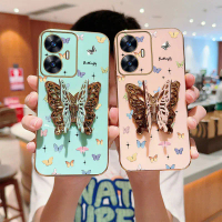 เคสโทรศัพท์แบบชุบผีเสื้อสีสันสดใสขนาดเล็ก, สำหรับ OPPO Realme C35 C53 C67 C25Y C63 C33 C55 C65 C21Y,