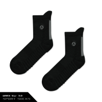 WARX除臭襪 3代二刀流-氣流循環中筒運動襪-黑灰