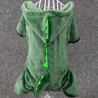 Cross-Border Pet Clothes Autumn Winter Coral Fleece Dog Clothes Dinosaur Transformation Costume Cat