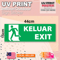 Sticker Sign Exit Keluar Sticker Exit Sticker Keluar Papan Tanda Wall Sticker Signboard Printing Col