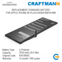Craftmann Battery 2750mAh for APPLE iPHONE 6S PLUS A1634/A1687/A1699 (616-00042)