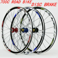 700C Disc Brake Bike Wheelset Aluminum Alloy Cross-country Road Bike Wheels Racing Bicycle Wheelset 7/8/9/10 Speed MTB Bike Rim