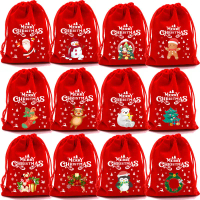 2025 Christmas Velvet Bag Christmas Gift Bag Christmas Eve Peace Fruit Bag Bright Red Candy Gift Bag