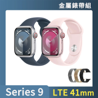 金屬錶帶組【Apple】Apple Watch S9 LTE 41mm(鋁金屬錶殼搭配運動型錶帶)