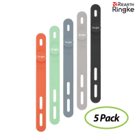 【Ringke】Silicone Cable Tie 矽膠束線帶－5入 橘色 綠色 藍色 灰色 黑色(Rearth 整線器)