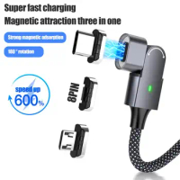 Magnetic Charging Cable 480Mbps High speed Transmission Cable Convenient Fast Charging Magnetic Data Line for IPhone for