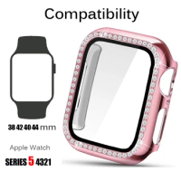 Glass+cover For Apple Watch case 44mm 40mm iWatch 42mm 38mm bumper Screen Protector Accessories for 