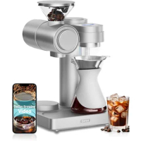 4-in-1 Smart Pour-over Coffee Machine Fast Heating Brewer With Built-In Grinder, 51 Step Grind Setting,Automatic Barista Mode