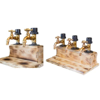 Whiskey Wood Dispenser,Fathers Day Liquor Whiskey Wood Dispenser Faucet Shape For Party Dinner