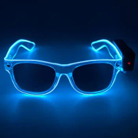 Wireless LED Neon Party Flashing Glasses, EL Wire Glowing, Luminous Glow Sunglasses, Novelty Gift, Bright Light Supplies