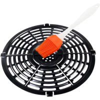 Air Fryer Rack Parts,Grill Plate for Air Fryer Pan Non-Stick Air Fryer Accessories Air Fryer Rack with Brush Steam Rack