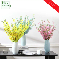 Jumping artificial flowers, yellow color, Phalaenopsis artificial flower bouquet, wedding decoration