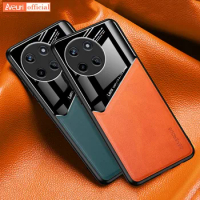 Luxury PU Leather Phone Case For Realme 11 4G Back Cover Silicone Car Holder Shockproof Full Protection Case For Realme11 Coque