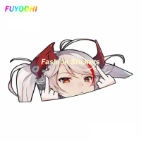 FUYOOHI Play Stickers Prinz Eugen Azur Lane Peeker Car Sticker Big Head Anime Rear Windshield Trunk 