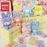 In Stock Sanrio Blind Box Anime Rabbit Series Flocking Cinnamoroll Kurumi Trend Toy Mini Figure Decoration Birthday Toys Gifts