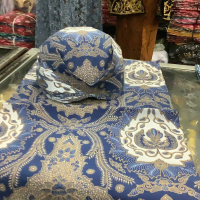 Kain Batik Lawasan/Kain Pengantin Tanpa Prodo/2 Kain 1 blangkon MOTIF BOKOR DENIM