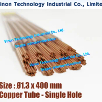 (100PCS/LOT) 1.3x400MM EDM Copper Tube Single Hole, Copper EDM Tubing Electrode Tube Single Channel, Diameter 1.3mm, 400mm Long