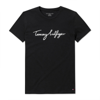TOMMY 熱銷印刷文字圖案短袖T恤(女)-黑色