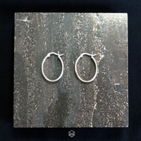 圈式/C型耳環  半O型 925純銀耳環-64DESIGN