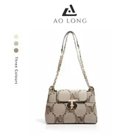 AOLONG Adikta 8983# - Tas Selempang Wanita Bahan Kulit PU Leather Muat Dompet Panjang Hp SL.453 Beig