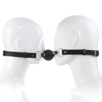 Solid Silicone Mouth Ball PU Leather Double Duty Twins Strap BDSM Bondage Restraints Strap Design Oral Ball Gags Sex Toy For Gay