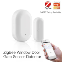 Tuya Smart Zigbee Door Sensor Door Open / Closed Detectors Wifi Home Alarm Compatible With Alexa Google Home Smart Life App