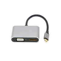USB C to HDMI Multiport Adapter USB 3.1 Type-C to USB3.0HUB + PD Quick Charging Port + HDMI 4K Video Converter + VGA
