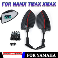 For YAMAHA Nmax 155 Tmax 500 Xmax 125 250 300 400 Accessories Rearview Mirrors Side Mirror Carbon Fiber Pattern Back Mirror