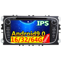 8 Core 4G 64GB 2 din Android 9 Car Radio Multimedia For Fo-rd Focus 2 3 mk2 Mondeo 4 Kuga Fiesta Transit Connect S-MAXC-MAX