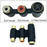 4-Pin S-VHS Male to Two RCA Male Connectors free shipping